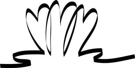 Heart ribbons. Element for romantic design