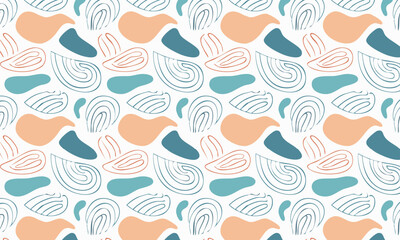 Modern abstract seamless pattern with topographic doodles