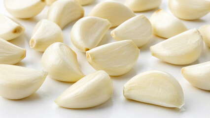 Garlic in white background, Garlic clove isolated in white background