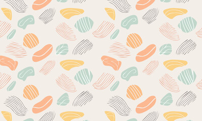 Hand-drawn abstract seamless pattern with textured brush strokes