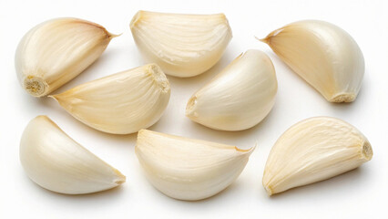 Garlic cloves in white background, Garlic isolated in white background