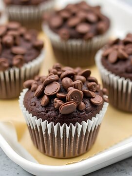 Top View Mini Chocolate Cake, Food Setting