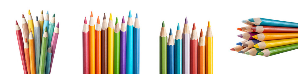 Fototapeta premium A vibrant collection of colorful pencils long title A diverse assortment of brightly colored pencils arranged in various patterns showcasing a wide