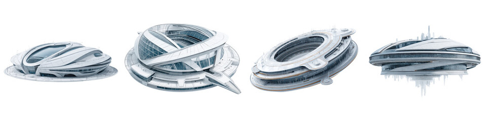 Intricate architectural structures in a futuristic abstract design