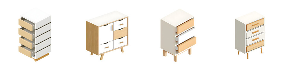 Modern and Minimalist Furniture Designs with Storage Cabinets and Drawers