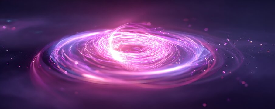 pink glowing energy-infused wireless charging concept abstract charge swirl and inner sci-fi core glow on futuristic tabletop