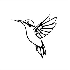 Tribal Humming Bird Logo Vector Illustration