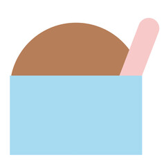 Flat illustration of chocolate ice cream in cup