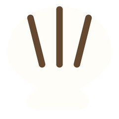 Flat illustration of scallop shell icon