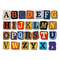 colorful ransom note alphabet letters