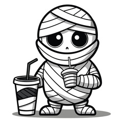 Black and White Image Prompts Design with Color Accents Vector Illustration