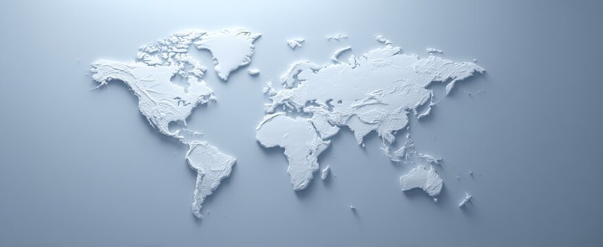 Fototapeta The textured world map showcasing geographical features in a minimalistic design.