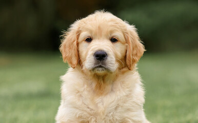 portrait of puppy dog ​​close up golden retriever labrador isolated