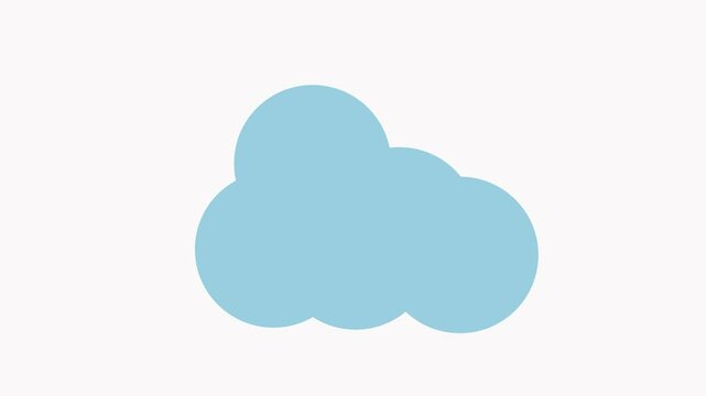 cloud and sun icon animation illustration