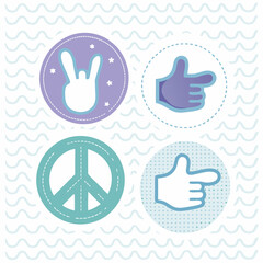 Baby shower card with baby icons and thumbs up social media symbols