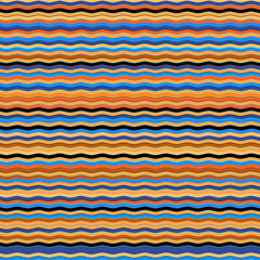 Colorful wavy, broken, zigzag stripes Abstract geometric seamless pattern Bright trendy striping design