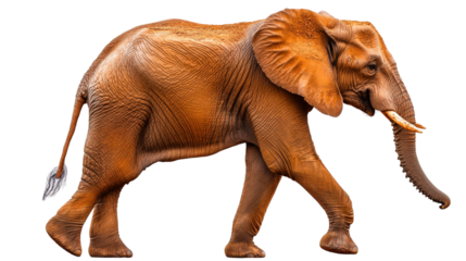 African elephant walking isolated on white background Transparent background PNG