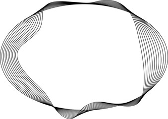 Oval frame liquid made of line with blend use for badges, tag, label