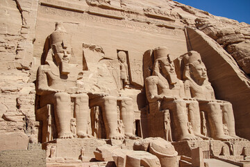 The Front of the Abu Simbel Temple, Aswan, Egypt, Africa