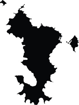 lack silhouette map of mayotte for design, travel illustration or geographic project