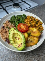 Caribbean Soul Bowl: Plantains, Chickpeas & Island-Spiced Grains