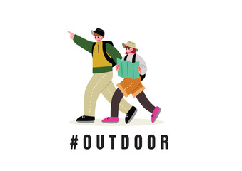 アウトドアが好きなカップル