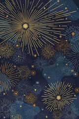 fireworks with a night sky illustration.