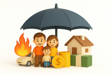 Insurance and Protection — Family Safety, Financial Security, and Risk Management Concept