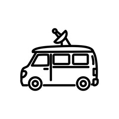 satellite van icon vector, line style icon