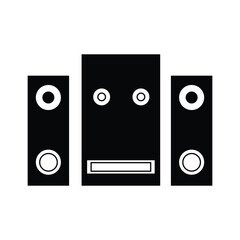 sound system icon illustration design. Acoustic music system vector icon. Music system vector icon. Home theatre symbol. Music box icon set.