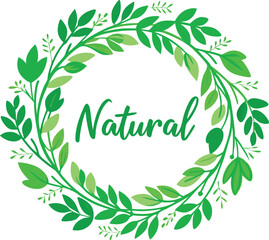 Adobe Illustrator Artwork Eco-friendly Vector &ldquo; Natural&rdquo; typography with natural elements&mdash;ideal for sustainability, nature conservation, green campaigns, posters, labels, awareness art, ecology, clima