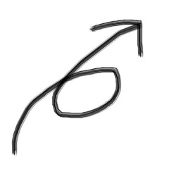 Hand drawn grunge arrow vector. Simple arrow isolated on white background. Arrow mark icon, arrow paint.