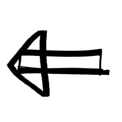 Grunge hand drawn arrow vector. Simple arrow isolated on white background. Arrow mark icon, arrow paint.