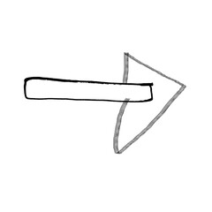 Hand drawn grunge arrow vector. Simple arrow isolated on white background. Arrow mark icon, arrow paint.