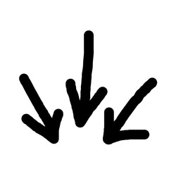 Fototapeta premium Hand drawn arrow vector set. Simple arrow isolated on white background. Arrow mark icon, grunge arrow paint.