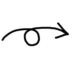 Hand drawn arrow vector. Simple arrow isolated on white background. Arrow mark icon, grunge arrow paint.