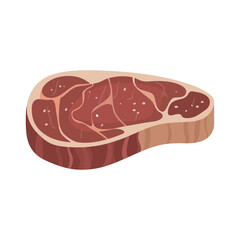 Isolated Raw Beef Steak Illustration for Culinary Projects Butcher Shops and Food Blogs Featuring Fresh Meat and Delicious Recipes on White Background