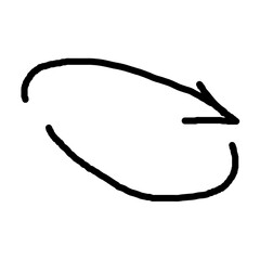 Hand drawn arrow vector. Simple arrow isolated on white background. Arrow mark icon, grunge arrow paint.