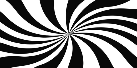 Abstract Swirling Optical Illusion. Monochrome Hypnotic Spiral Design. background with rays retro starburst.Vintage beam sunburst with Classic vintage sun rays pattern.