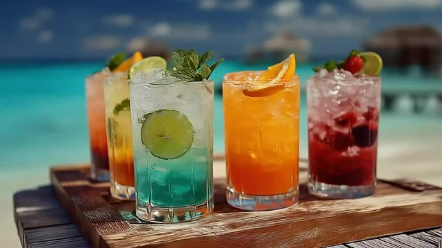 Tropical Cocktails Beach Tray.
