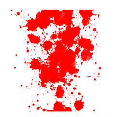 Grungy red paint splashes in ink splatter effect