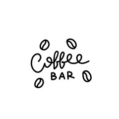 lettering phrase about coffee