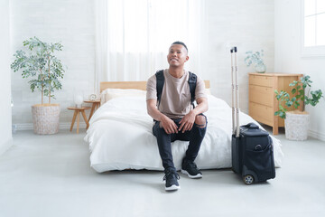 ホテルに宿泊する外国人観光客