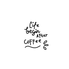 lettering phrase about coffee