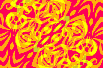 seamless mosaic Beautiful glow colour gradient flower line art pattern wallpaper ornament for commercial ads	