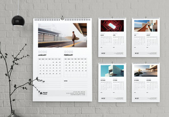 2026 Calendar Template with Modern Architecture Design
