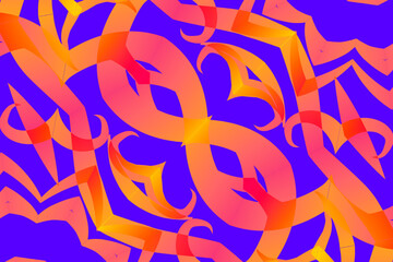 seamless mosaic Beautiful glow colour gradient flower line art pattern wallpaper ornament for commercial ads	