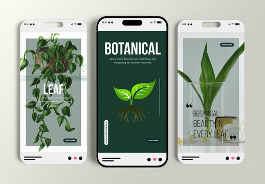 Botanical Social Media Story Design Layout