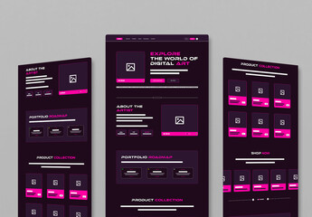 Landing Page Wireframe Template for Digital Art Portfolio