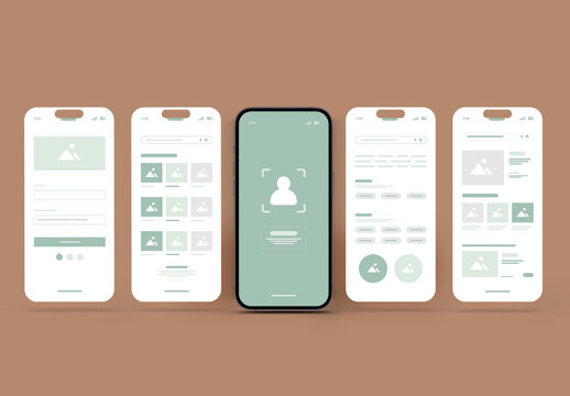 Mobile App Wireframe UI UX Design Template